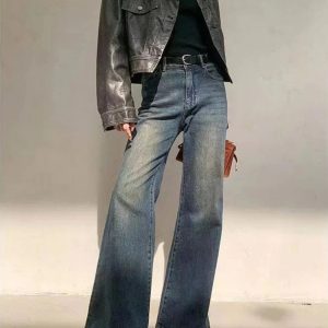 Vintage Horizon Flare Jeans - Y2K Outfits for Women, Retro Style Fashion