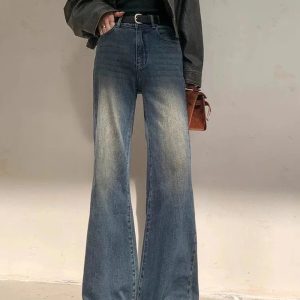 Vintage Horizon Flare Jeans - Y2K Outfits for Women, Retro Style Fashion