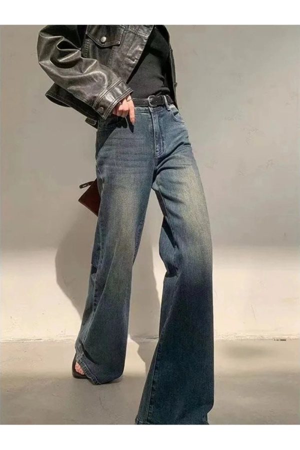 Vintage Horizon Flare Jeans - Y2K Outfits for Women, Retro Style Fashion