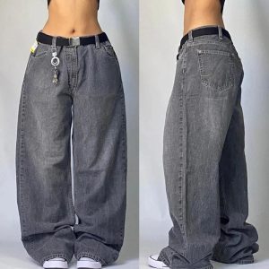 Vintage Washed Baggy Jeans - Y2K Outfits for Women, Cute & Aesthetic