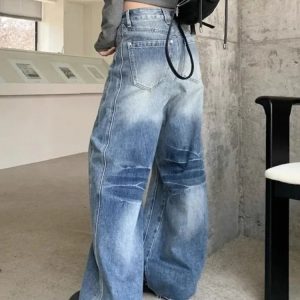 Vintage Washed Wide-Leg Jeans - Y2K Outfits for Women, Cute & Aesthetic