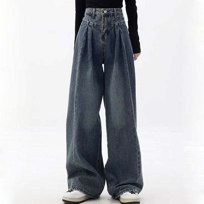 Vintage Wide Leg Jeans - Y2K Outfits for Women, Emo & Aesthetic Styles