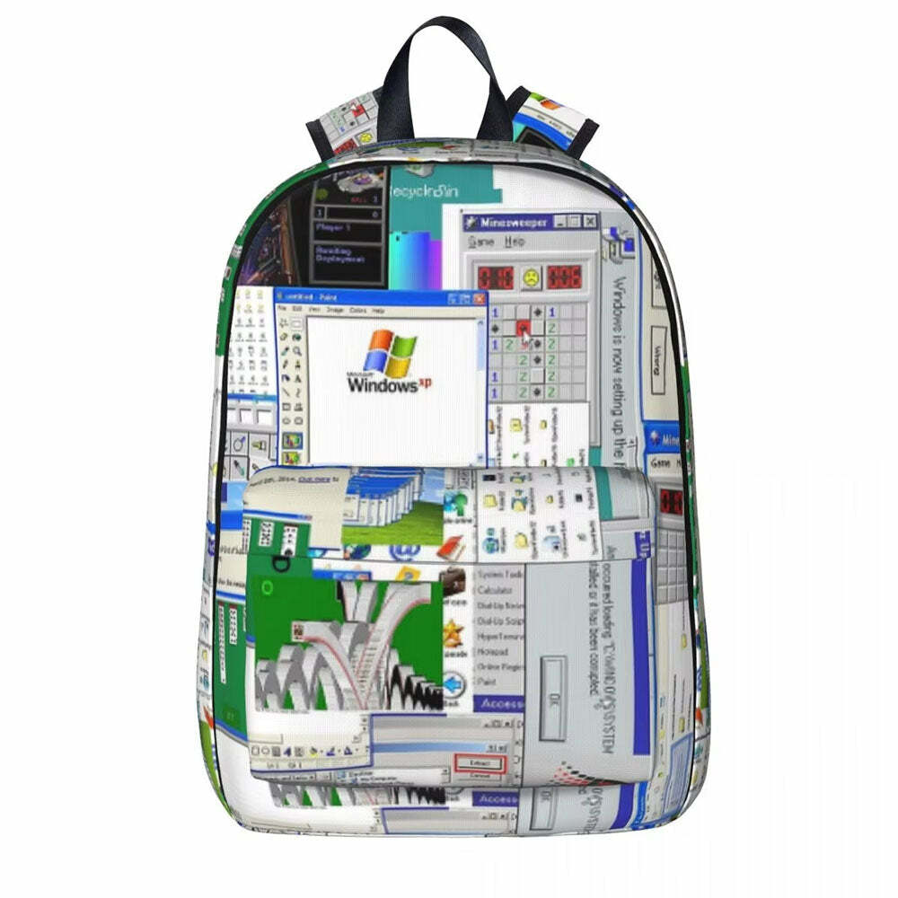 Windows XP Aesthetic Backpack | Y2K Outfits Women & Cute Styles