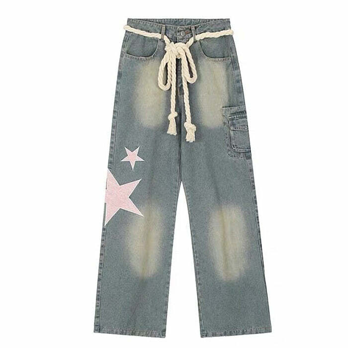 Y2K Aesthetic Star Jeans for Women - Trendy Y2K Outfits & Styles