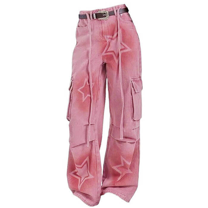 Y2K Graffiti Star Jeans - Trendy Y2K Outfits for Women & Girls