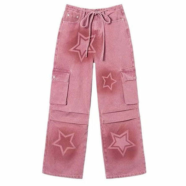 Y2K Graffiti Star Jeans - Trendy Y2K Outfits for Women & Girls