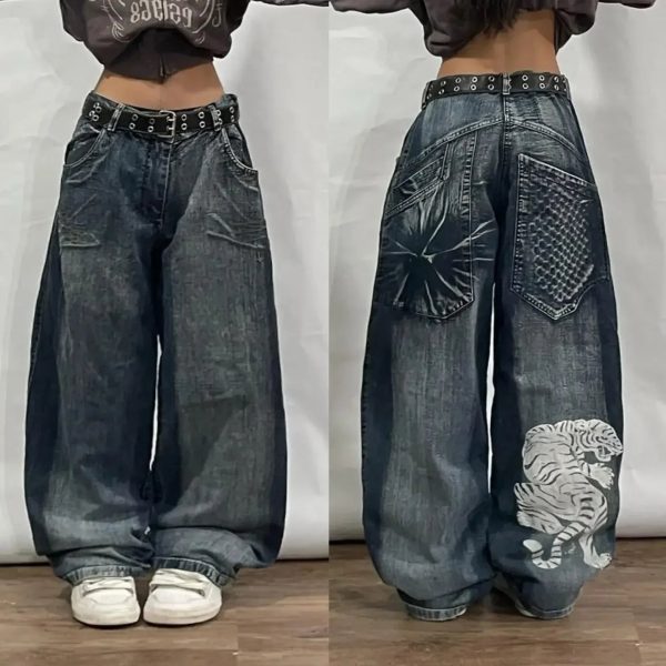 Y2K Oversized Pocket Jeans - Trendy Y2K Outfits for Women & Girls