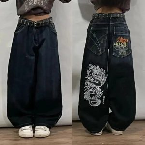 Y2K Oversized Pocket Jeans - Trendy Y2K Outfits for Women & Girls