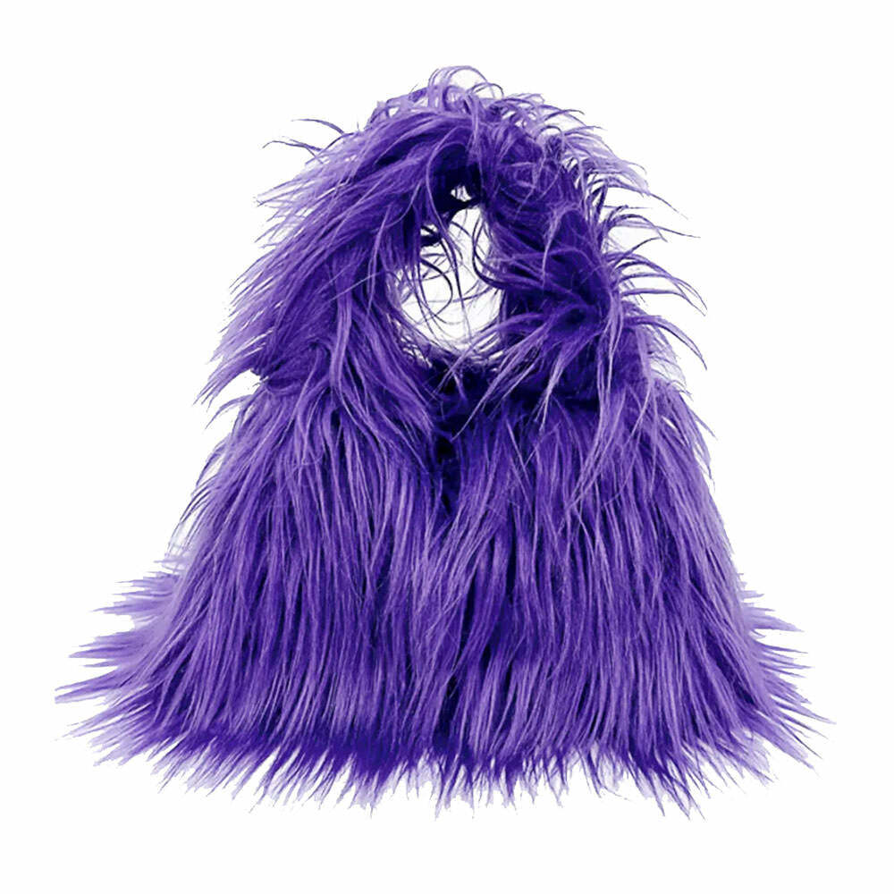 Y2K Style Fuzzy Mini Bag - Trendy Y2K Outfits for Women & Girls