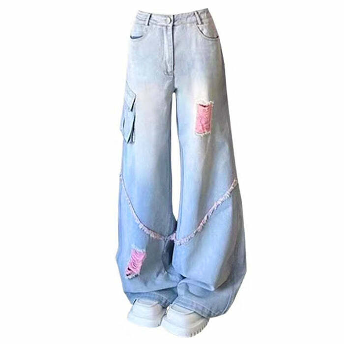 Y2K Wide Leg Jeans - Trendy Y2K Outfits for Women, Emo & Club Styles